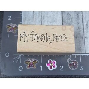 Judith My Favorite Recipe E08 Food Cooking Rubber Stamp Wood #D46